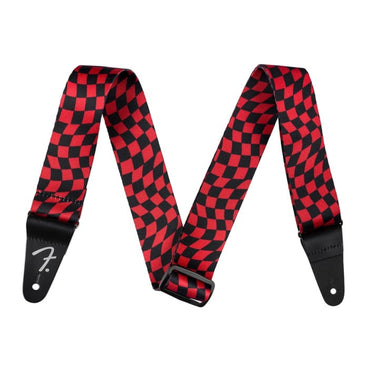 Thaly Fender Para Guitarra Wavy Checker Poly Strap Red 0990637209